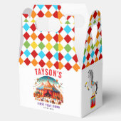 Modern Cute Circus Carnival 1st Birthday Bedankdoosjes (Geopend)