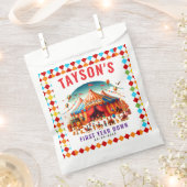 Modern Cute Circus Carnival 1st Birthday Bedankzakje (Geknipt)