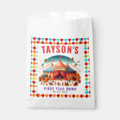 Modern Cute Circus Carnival 1st Birthday Bedankzakje (Voorkant)