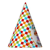 Modern Cute Circus Carnival 1st Birthday Feesthoedjes (Links)