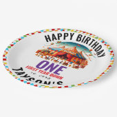 Modern Cute Circus Carnival 1st Birthday Papieren Bordje (Gekanteld)