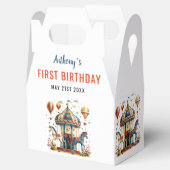 Modern Cute Circus Carnival Festival 1e verjaardag Bedankdoosjes (Geopend)