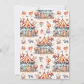 Modern Cute Circus Carnival Festival 1e verjaardag Kaart (Achterkant)