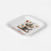 Modern Cute Circus Carnival Festival 1e verjaardag Papieren Bordje (Gebogen)