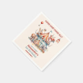 Modern Cute Circus Carnival Festival 1e verjaardag Servet (Hoek)