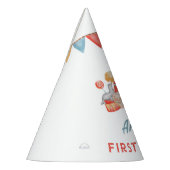 Modern Cute Circus Carnival Fiesta First Birthday Feesthoedjes (Links)