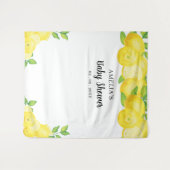 Modern Cute Citrus Lemon Baby shower Backdrop Wandkleed (Voorkant (horizontaal))