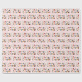 Modern Cute Colorful Merry Kerstroze Cadeaupapier (Vlak)