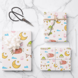 Modern Cute Colorful Ramadan Eid Mubarak Happy Eid Inpakpapier Vel