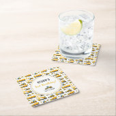 Modern Cute Construction Trucks Boy Birthday Kartonnen Onderzetters (Insitu)