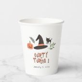 Modern Cute Creepy Halloween First Birthday Sinaas Papieren Bekers (Achterkant)