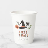 Modern Cute Creepy Halloween First Birthday Sinaas Papieren Bekers (Voorkant)