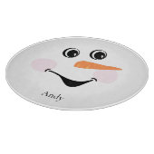 Modern Cute Custom glimlach Snowman face Cutting B Snijplank (Hoek)