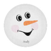 Modern Cute Custom glimlach Snowman face Cutting B Snijplank (Voorkant)