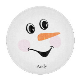 Modern Cute Custom glimlach Snowman face Cutting B Snijplank