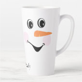 Modern Cute Custom glimlach Snowman face Latte Mok (Rechts)