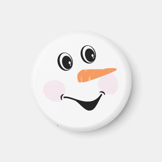 Modern Cute Custom glimlach Snowman face Magneet (Voorkant)