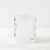 Modern Cute Custom glimlach Snowman face Matglas Koffiemok (Center)