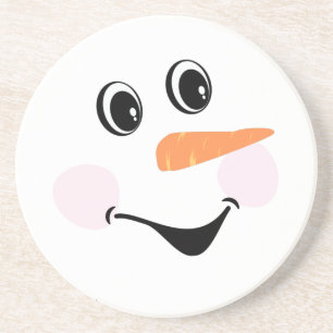 Modern Cute Custom glimlach Snowman face Zandsteen Onderzetter