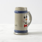 Modern Cute Custom glimlachend Snowman Red Blue Bierpul (Voorkant rechts)