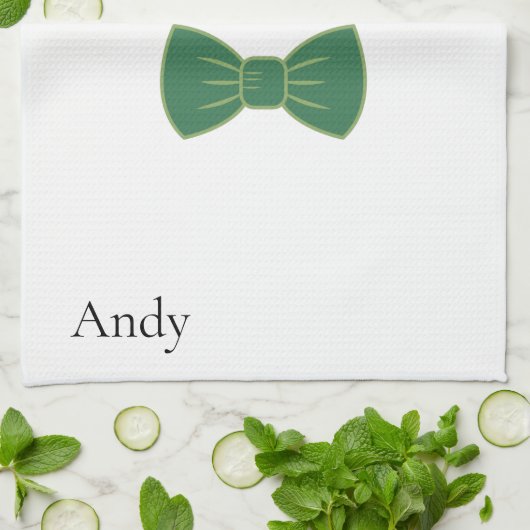 Modern Cute Custom Snowman face apron bow stropdas Theedoek (Gevouwen)