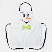 Modern Cute Custom Snowman face apron Schort (Voorkant)
