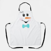Modern Cute Custom Snowman face apron Schort (Voorkant)