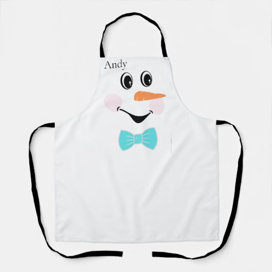 Modern Cute Custom Snowman face apron Schort (Voorkant)