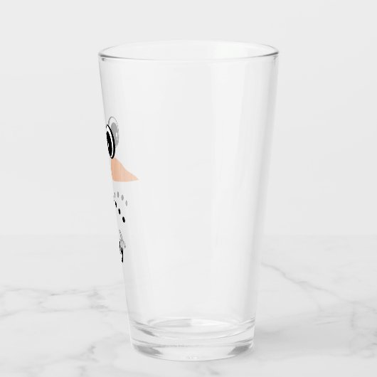 Modern Cute Custom Snowman face glass Glas (Links)