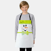 Modern Cute Custom Snowman face Green Bow Schort (Gedragen)