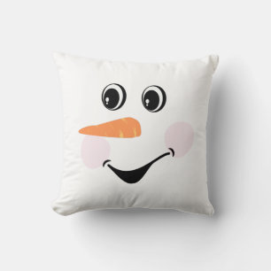 Modern Cute Custom Snowman face Kussen