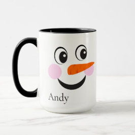 Modern Cute Custom Snowman face Mok