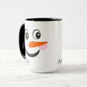 Modern Cute Custom Snowman face Mok (Voorkant links)