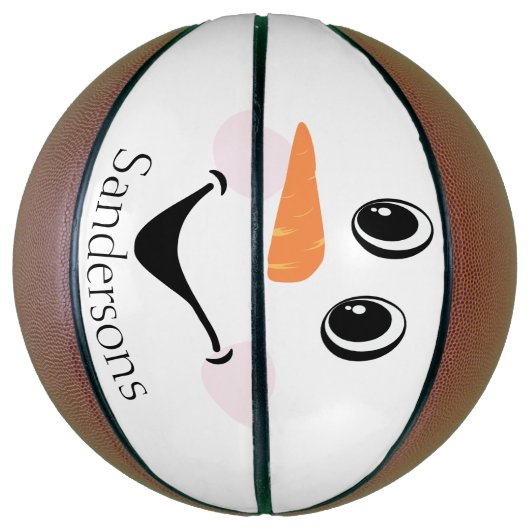 Modern Cute Custom Snowman face Winter Party Basketbal (Verticaal)