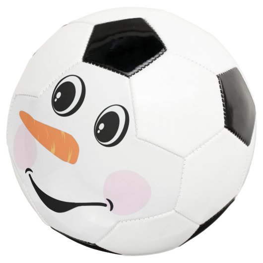 Modern Cute Custom Snowman face Winter Party Voetbal (Drie kwart)
