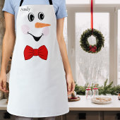 Modern Cute Custom Snowman glimlachend gezicht Schort