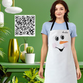 Modern Cute Custom Snowman glimlachend gezicht Schort