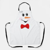 Modern Cute Custom Snowman glimlachend gezicht Schort (Voorkant)
