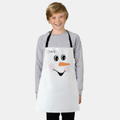 Modern Cute Custom Snowman glimlachend gezicht Schort (Gedragen)