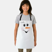 Modern Cute Custom Snowman glimlachend gezicht Schort (Insitu)