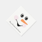 Modern Cute Custom Snowman glimlachend gezicht Servet (Hoek)