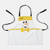 Modern Cute Custom Snowman onder Gele Goud Bow Schort (Voorkant)