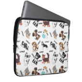 Modern Cute Dog and Woof! Electronics Laptop Bag Laptop Sleeve (Voorkant Rechts)