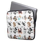 Modern Cute Dog and Woof! Electronics Laptop Bag Laptop Sleeve (Voorkant Links)