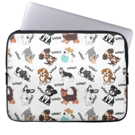 Modern Cute Dog and Woof! Electronics Laptop Bag Laptop Sleeve