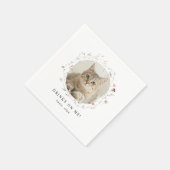Modern Cute Drinks on Me Pet Photo Wedding Servet (Hoek)