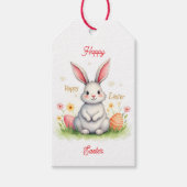 Modern Cute Easter Bunny And Eggs Collection Cadeaulabel (Voorkant)