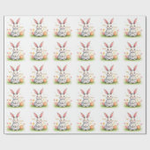 Modern Cute Easter Bunny And Eggs Collection Cadeaupapier (Vlak)
