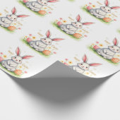 Modern Cute Easter Bunny And Eggs Collection Cadeaupapier (Hoek)