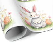 Modern Cute Easter Bunny And Eggs Collection Cadeaupapier (Rol Hoek)